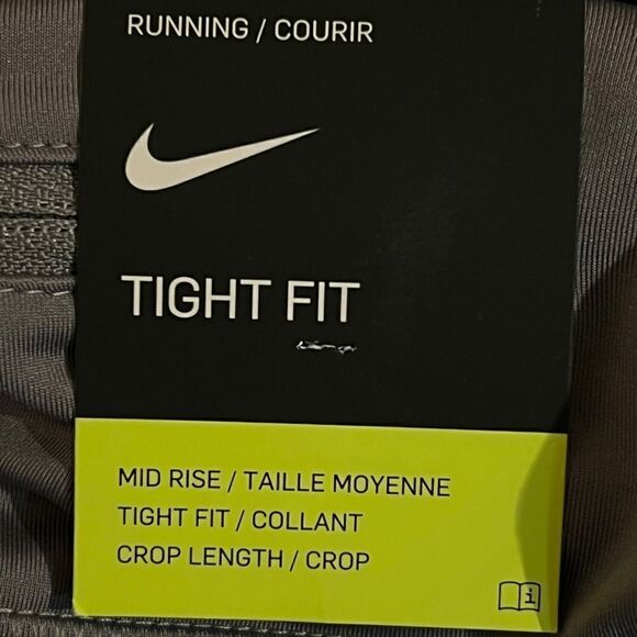 Nike Fast Women's Gray Mid-Rise Crop Running Leggings Extra Small NWT - Picture 7 of 8